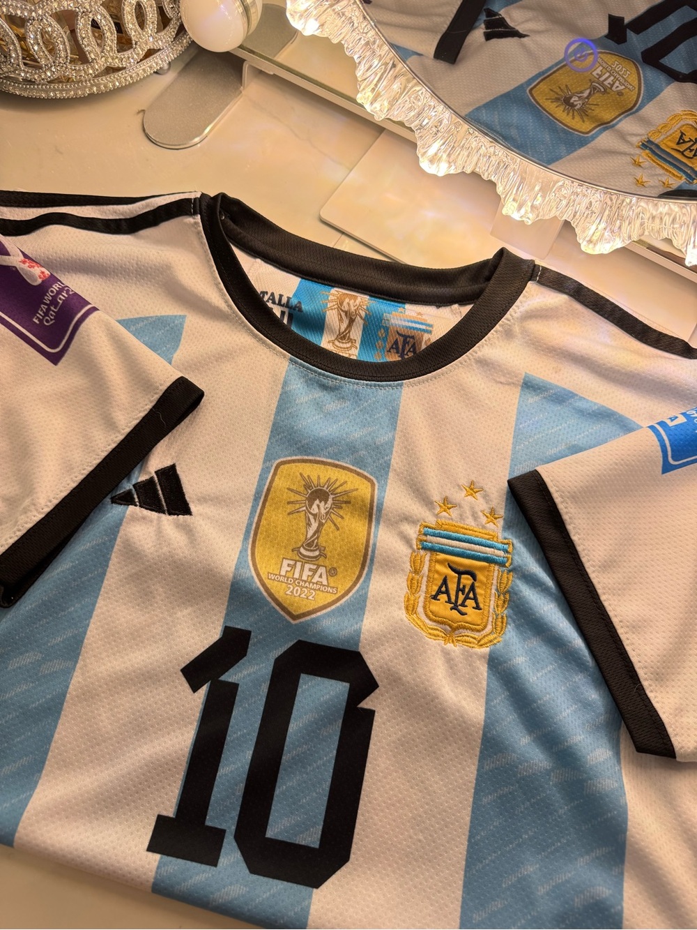 Argentina Soccer Jersey - Light Blue & White